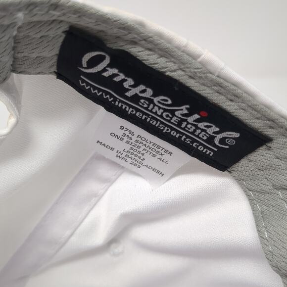 Imperial Snapback 5 Panel Cap White One Size Adjustable Lightweight Rope Blank - Picture 9 of 9